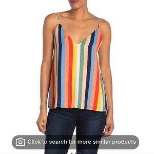 Socialite Orange and White Sleeveless Tank Top